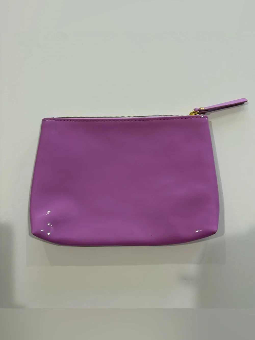 Kate Spade New York Purple Patent Cosmetic Makeup Bag Zip Pouch Travel Case